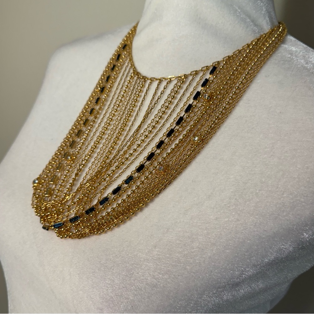 Coach Gold Multi Chain Waterfall Bib Necklace - Picture 5 of 12